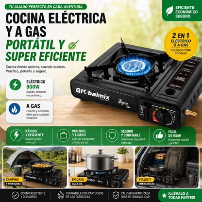 Cocina Eléctrica y de Gas Portátil
